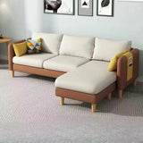 Beige-Mint Green Cotton Linen Reversible Sofa Chaise Image - 22