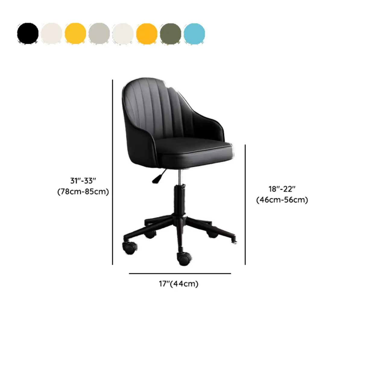 Beige Modish Swivel Curved Leather Low-Back Office Chair 
