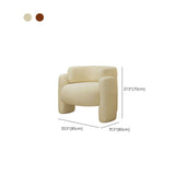 Beige Orange Frosted Velvet Fixed Back Arm Chair #size