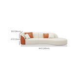 Beige-Orange Tear Resistant Leather Tight Back Sofa #size