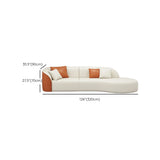 Beige-Orange Tear Resistant Leather Tight Back Sofa Image - 14