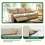 Beige Power Reclining Modular Sofa with Down & Memory Foam Image - 10