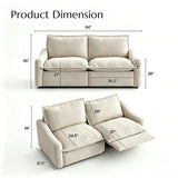 Beige Power Reclining Modular Sofa with Down & Memory Foam Image - 15