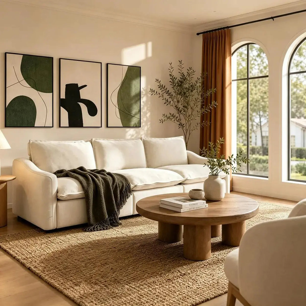 Beige Power Reclining Modular Sofa with Down & Memory Foam Image - 3