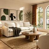 Beige Power Reclining Modular Sofa with Down & Memory Foam Image - 3