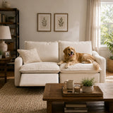 Beige Power Reclining Modular Sofa with Down & Memory Foam Image - 5