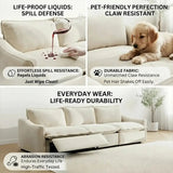 Beige Power Reclining Modular Sofa with Down & Memory Foam Image - 7