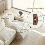 Beige Power Reclining Modular Sofa with Down & Memory Foam Image - 8