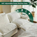 Beige Power Reclining Modular Sofa with Down & Memory Foam Image - 9