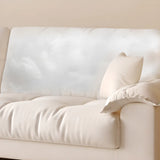 Beige Premium Velvet Pillow Top Arm Tufted Back Sofa Image - 12