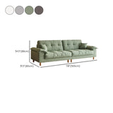 Beige Premium Velvet Pillow Top Arm Tufted Back Sofa Image - 21