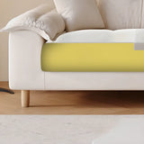 Beige Premium Velvet Pillow Top Arm Tufted Back Sofa Image - 8