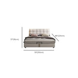 Beige Queen Tufted Leather Panel Bed with Mattress #size