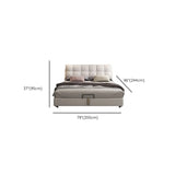 Beige Queen Tufted Leather Panel Bed with Mattress Image - 14