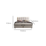 Beige Queen Tufted Leather Panel Bed with Mattress Image - 15