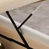 Beige Queen Tufted Leather Panel Bed with Mattress Image - 7