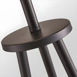 Beige Rattan Barrel Shade Modern Tripod Floor Lamp Image - 8