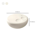Beige Round Wood Top Pedestal Base Coffee Table Set #size