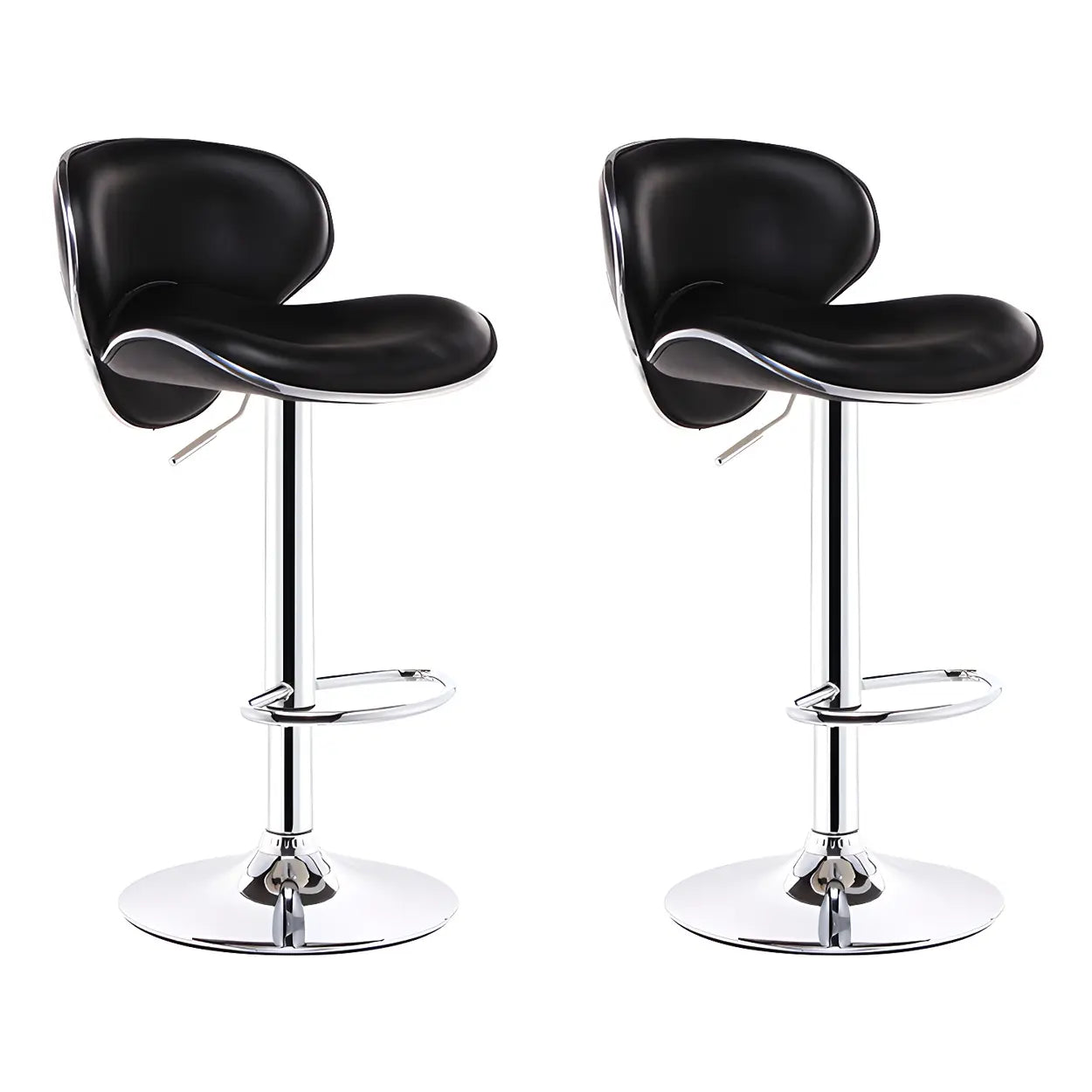 Beige Saddle Leather Adjustable Metal Swivel Bar Stool Image - 31