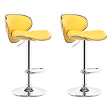 Beige Saddle Leather Adjustable Metal Swivel Bar Stool Image - 22