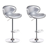 Beige Saddle Leather Adjustable Metal Swivel Bar Stool Image - 23