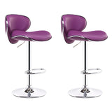 Beige Saddle Leather Adjustable Metal Swivel Bar Stool Image - 29
