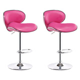 Beige Saddle Leather Adjustable Metal Swivel Bar Stool Image - 32