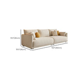 Beige Scratch Resistant Fabric Concealed Support Sofa Image - 13