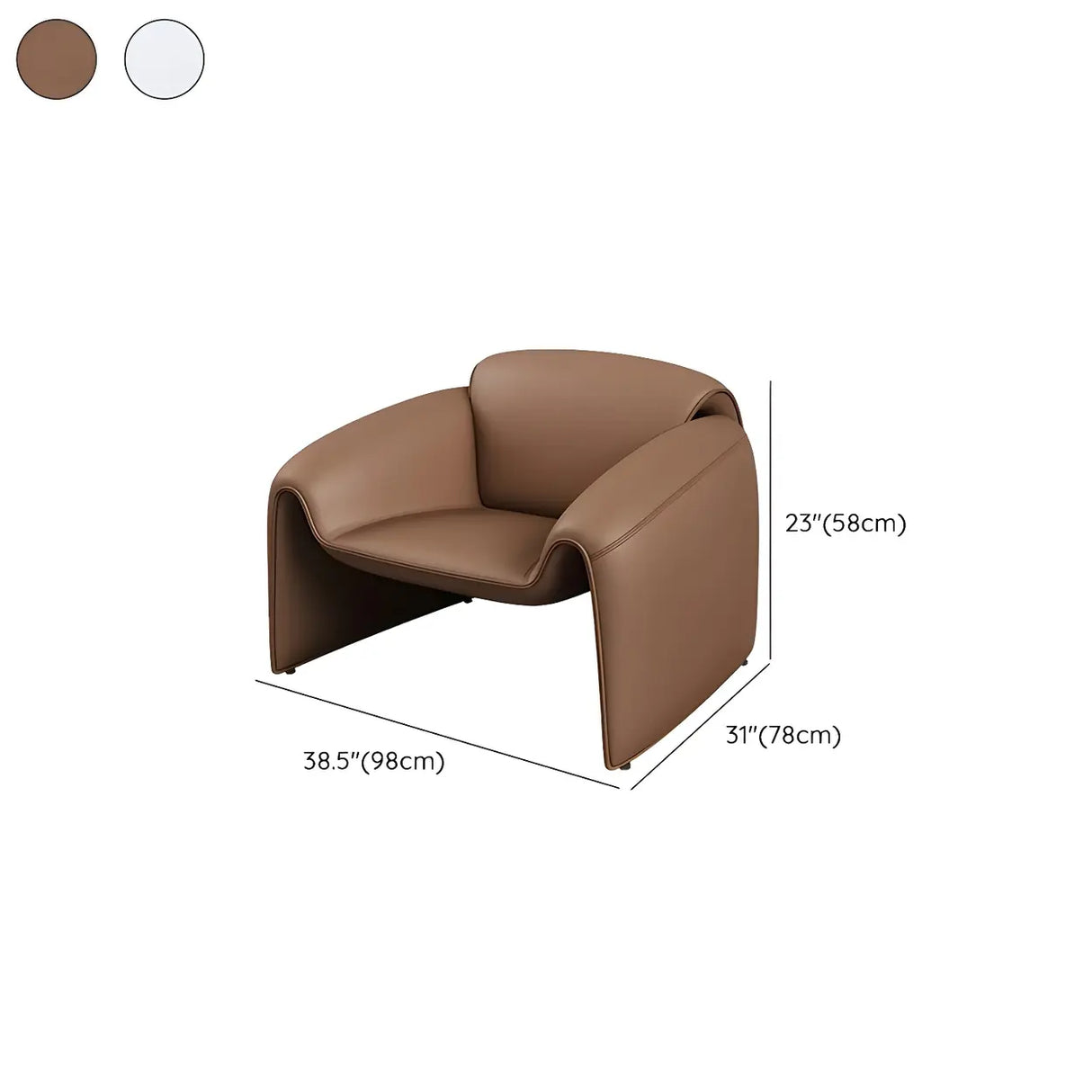 Beige Scratch Resistant Faux Leather Single Sofa 