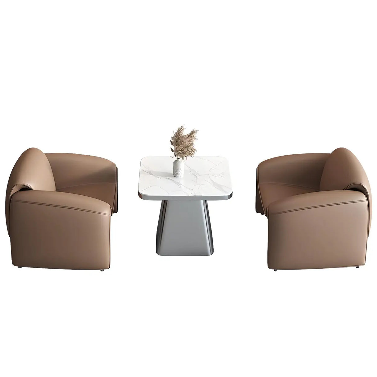 Beige Scratch Resistant Faux Leather Single Sofa Image - 7