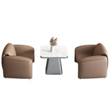 Beige Scratch Resistant Faux Leather Single Sofa Image - 7