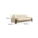 Beige Scratch Resistant Faux Leather Sofa Set with Arms Image - 16