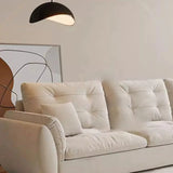 Beige Scratch Resistant Pillow Back Sofa with Ottoman Image - 10