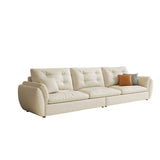 Beige Scratch Resistant Pillow Back Sofa with Ottoman Image - 13