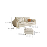 Beige Scratch Resistant Pillow Back Sofa with Ottoman Image - 21