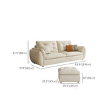 Beige Scratch Resistant Pillow Back Sofa with Ottoman Image - 25