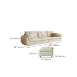 Beige Scratch Resistant Pillow Back Sofa with Ottoman Image - 30