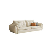 Beige Scratch Resistant Pillow Back Sofa with Ottoman Image - 5