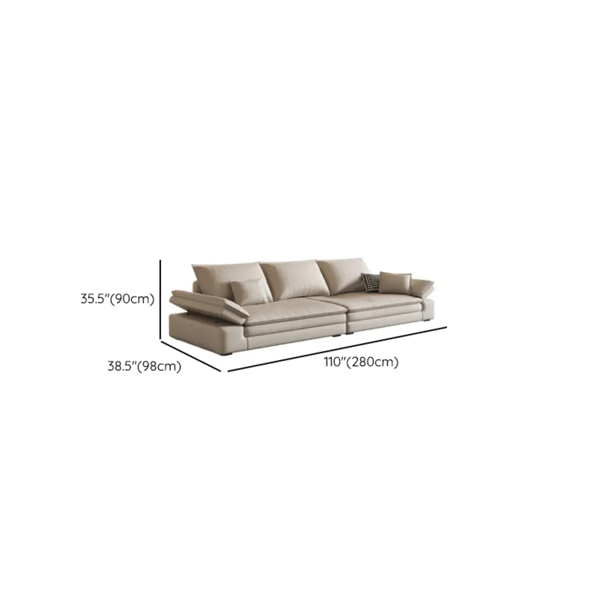 Beige Scratch Resistant Tech Cloth L-Shape Sectional 