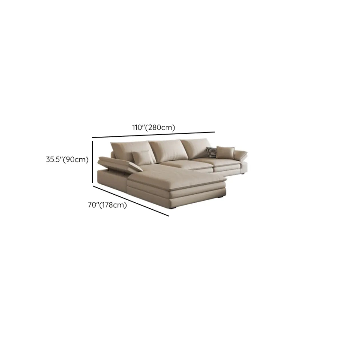 Beige Scratch Resistant Tech Cloth L-Shape Sectional Image - 13