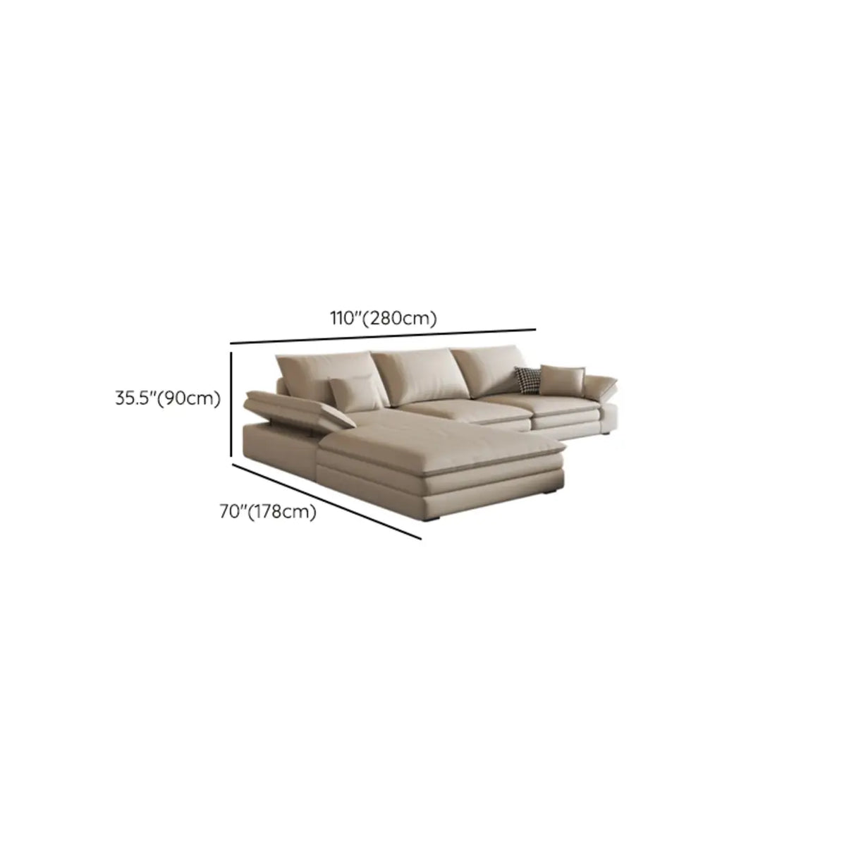 Beige Scratch Resistant Tech Cloth L-Shape Sectional Image - 13