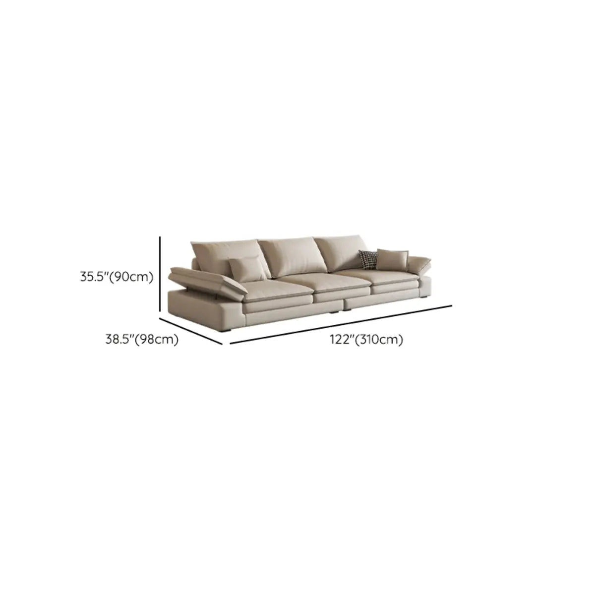 Beige Scratch Resistant Tech Cloth L-Shape Sectional Image - 14