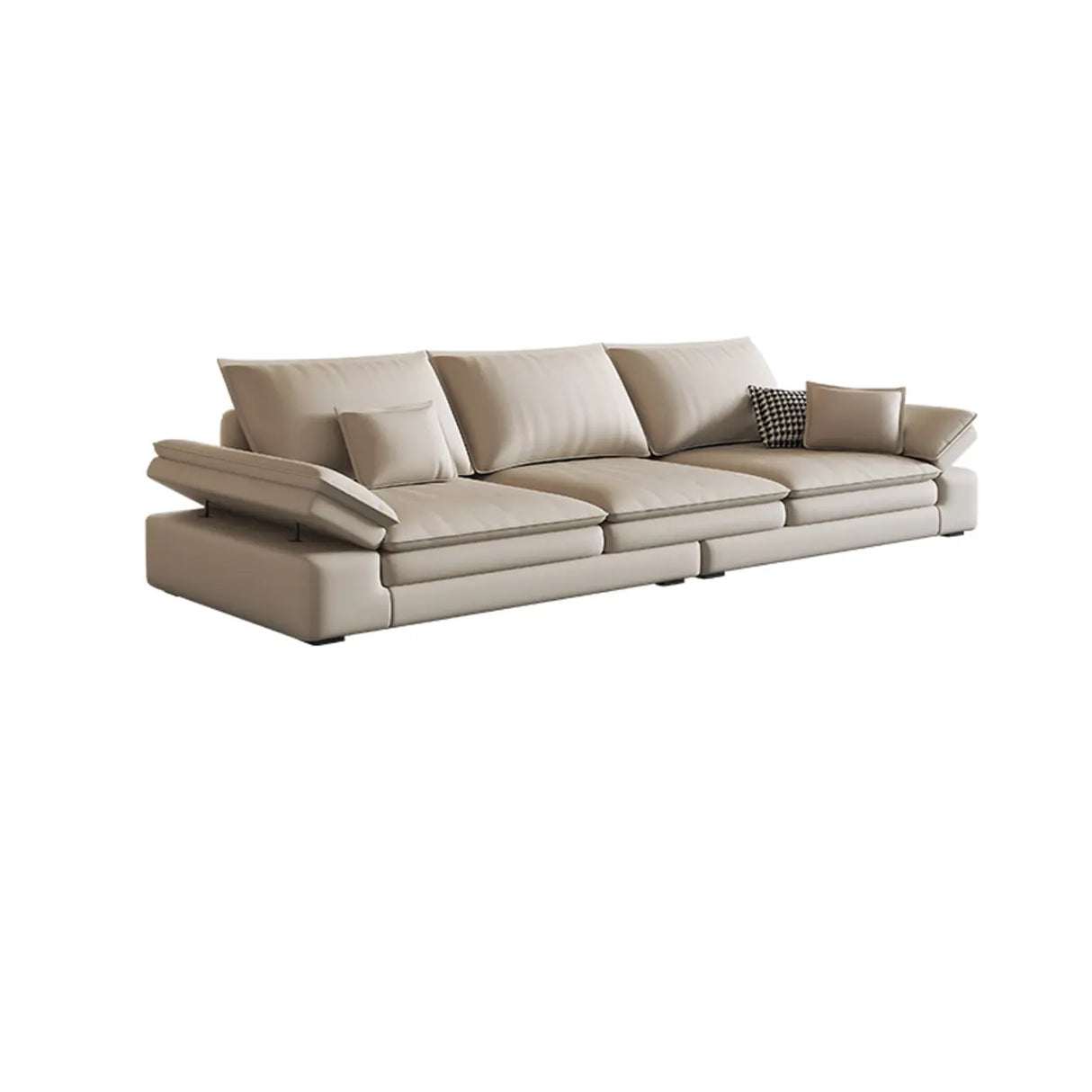 Beige Scratch Resistant Tech Cloth L-Shape Sectional Image - 3