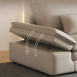 Beige Scratch Resistant Tech Cloth L-Shape Sectional Image - 4