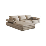 Beige Scratch Resistant Tech Cloth L-Shape Sectional Image - 5