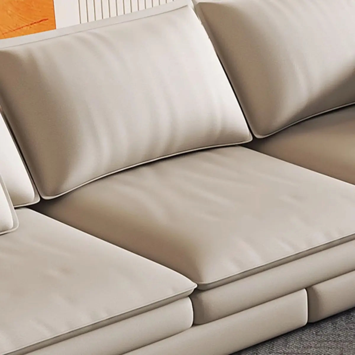 Beige Scratch Resistant Tech Cloth L-Shape Sectional Image - 8