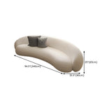 Beige Sherpa Fabric Pillow Memory Foam Seat Fill Sofa Image - 19