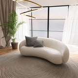 Beige Sherpa Fabric Pillow Memory Foam Seat Fill Sofa Image - 2