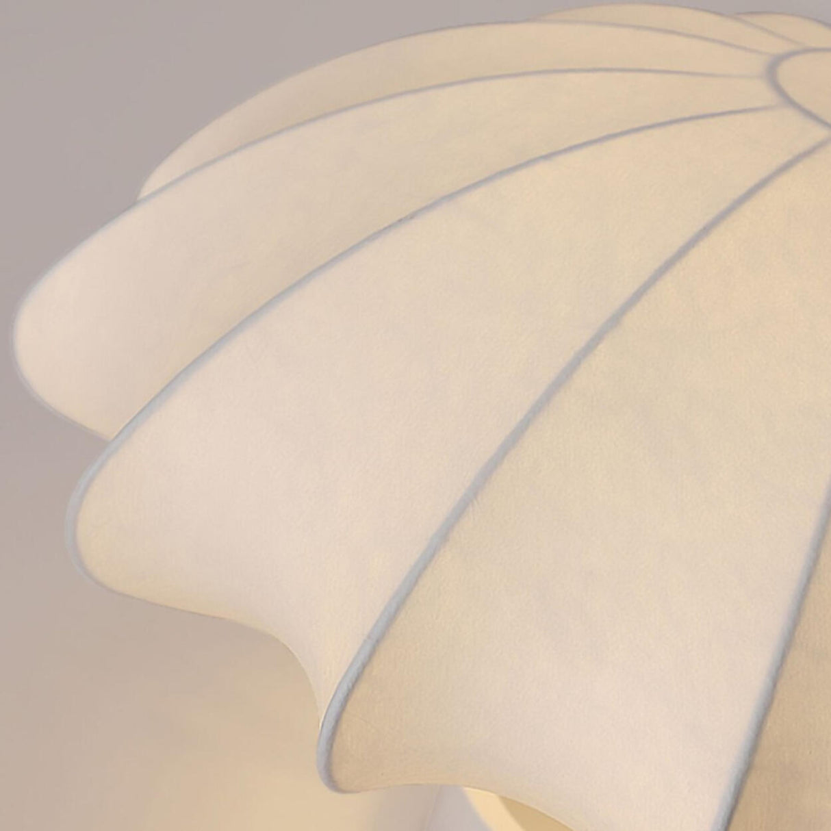 Beige Silk Flower Semi-Flush Mount Light Living Room Image - 11
