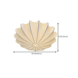 Beige Silk Flower Semi-Flush Mount Light Living Room #size